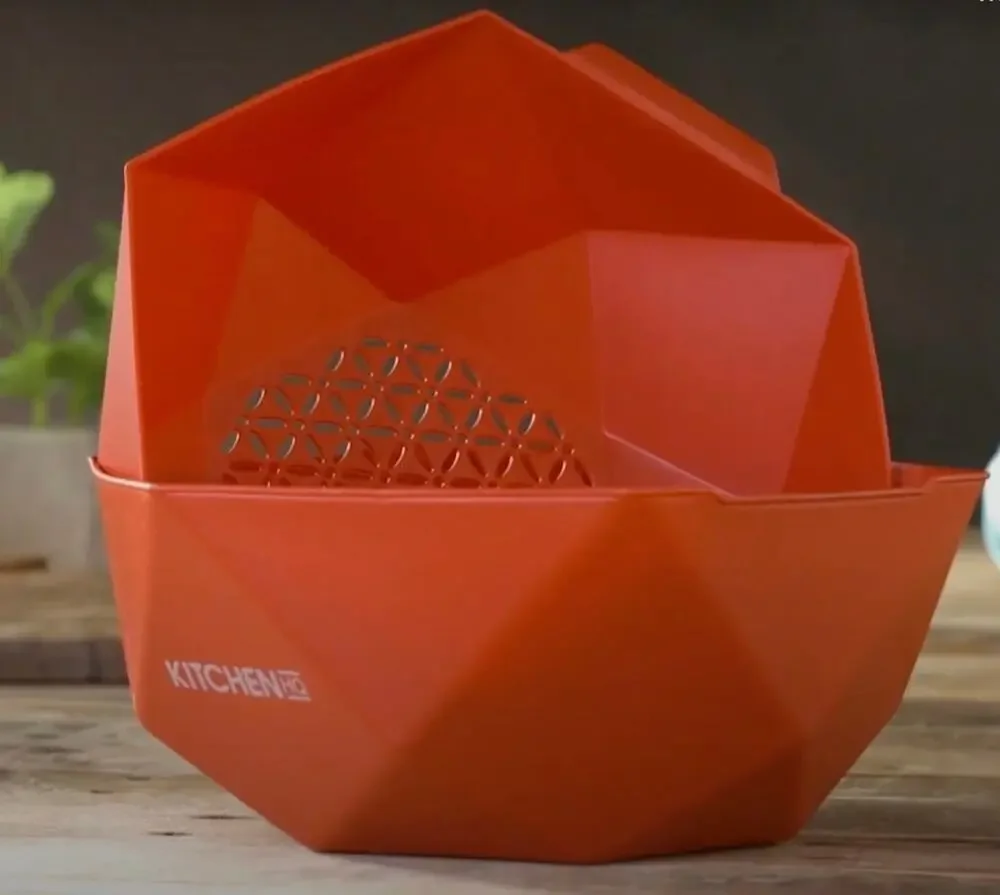 Kitchen HQ 2pack Tilting Mixing Bowl and Colander Set NIB